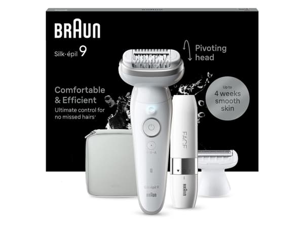 Braun Silk-épil 9 9-341, White, 40 tweezers, MicroGrip, Battery, 100 - 240 V, 50 - 60 Hz