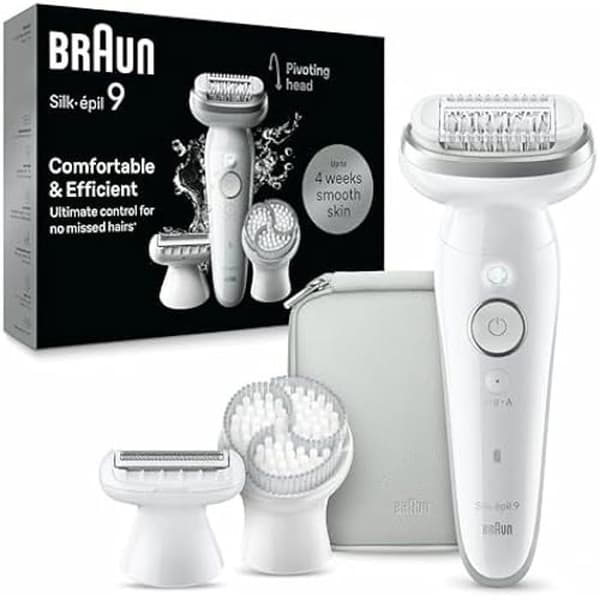 Elektrisk epilator för kvinnor Braun Silk-épil 9 - Flexibelt huvud - Slät hud upp till 4 veckor