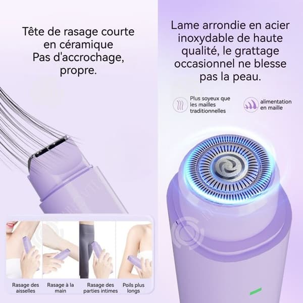 INN Elektrisk rakapparat för kvinnor 200mAh 2 i 1 uppladdningsbar för kvinnor med 2 huvuden för ansikte kropp bikini precisionstrimmer epilator