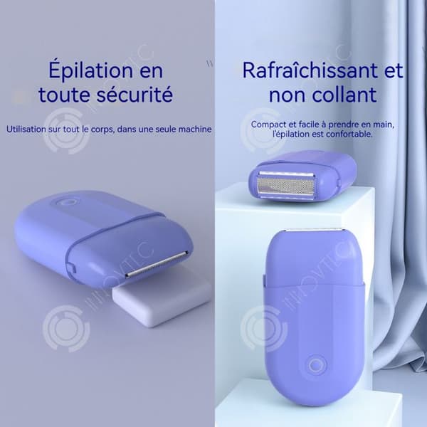 INN Rakapparat för kvinnor 500mAh mini elektrisk epilator 3-i-1 klipphuvud för ansikte kropp precisionstrimmer epilator