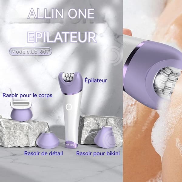 INN Epilator för kvinnor Elektrisk sladdlös multifunktionell 4 i 1 vattentät IPX7 Lady Rakapparat med 9 tillbehör vått och torrt
