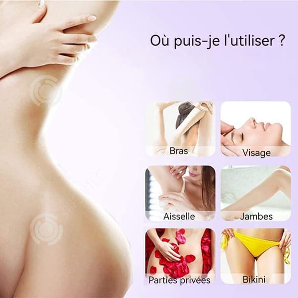 INN Epilator 50 minuters kontinuerlig användning 2 rakhuvuden 5x15,5 cm omedelbar och smärtfri ljussensor laserrakhyvel