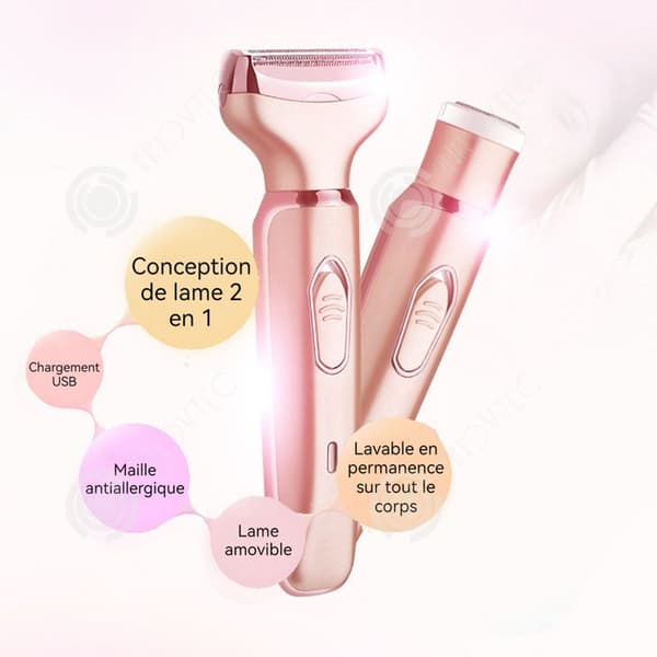 INN Epilator 50 minuters kontinuerlig användning 2 rakhuvuden 5x15,5 cm omedelbar och smärtfri ljussensor laserrakhyvel