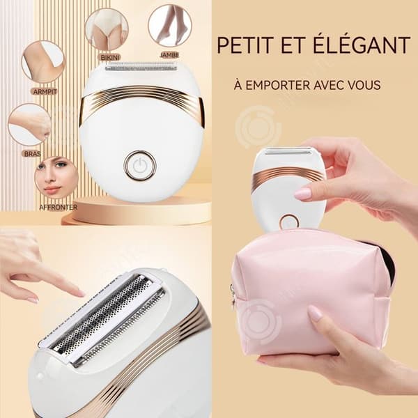 Elektrisk epilator - INN - USB-laddning - Användning på torr hud och under vatten - Blad i rostfritt stål