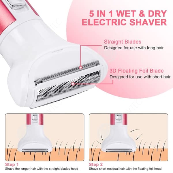 INN Ögonbrynsepilator 400mAh 5 i 1 ögonbrynstrimmer för kvinnor Uppladdningsbar elektrisk epilator för ansikte Ögonbryn Kroppsmustasch