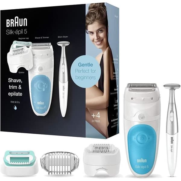 Epilator - BRAUN - Soie-epil 5-810 SensoSmartTM - Borttagning av torrt hår - Laddningsbar - 40 min autonomi