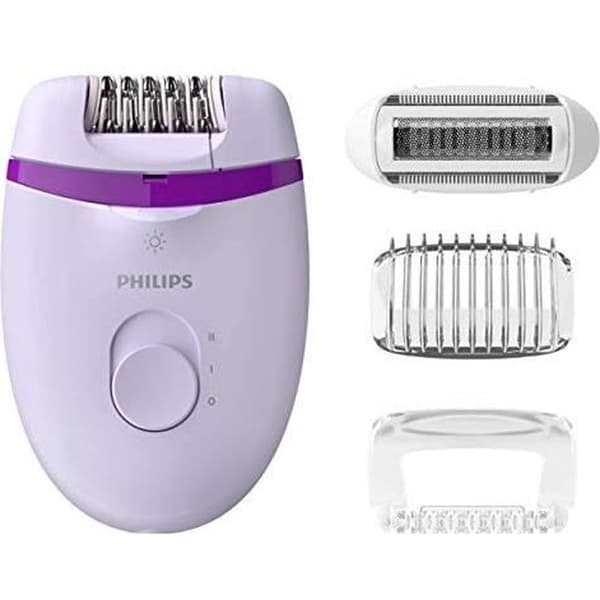 Philips BRE275-00 Satinelle Essential Epilator med integrerat ljus och 4 tillbehör - lila