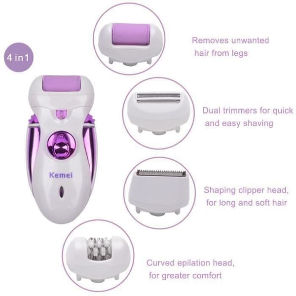 Multifunktions epilator &amp; trimmer &amp; pedikyr &amp; damrakapparat Utbytbart huvud