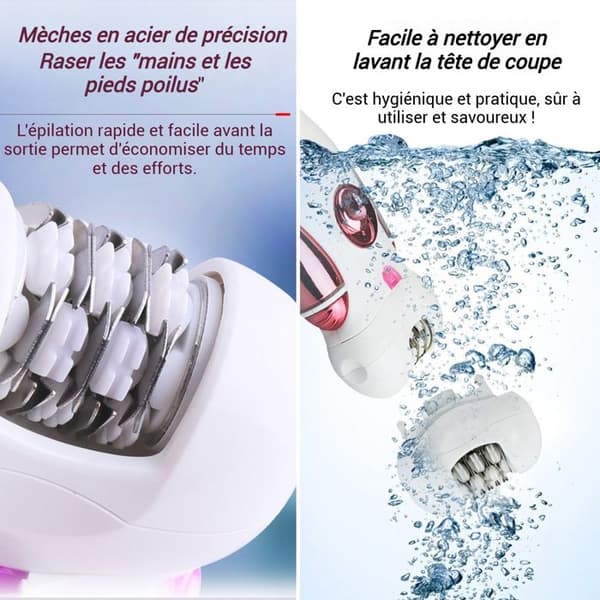TD® Epilator Razor Pocket Rasp Kompakt och lätt pedikyrsats 4 i 1 smärtfri elektrisk rakapparat present för kvinnor under armarna