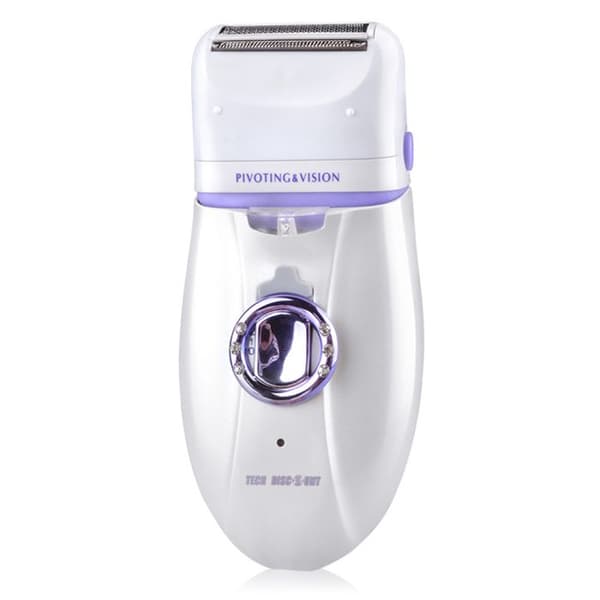 Multifunktionell tre-i-en epilator för damer i rostfritt stål, avtagbar klippblock, uppladdningsbar, kompakt och praktisk.