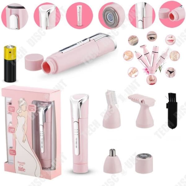 Trådlös elektrisk epilator för kvinnor ögonbryn ansikte 4 i 1 rakapparat hårtrimmer skönhetsapparat för ben vattentålig för att ta bort