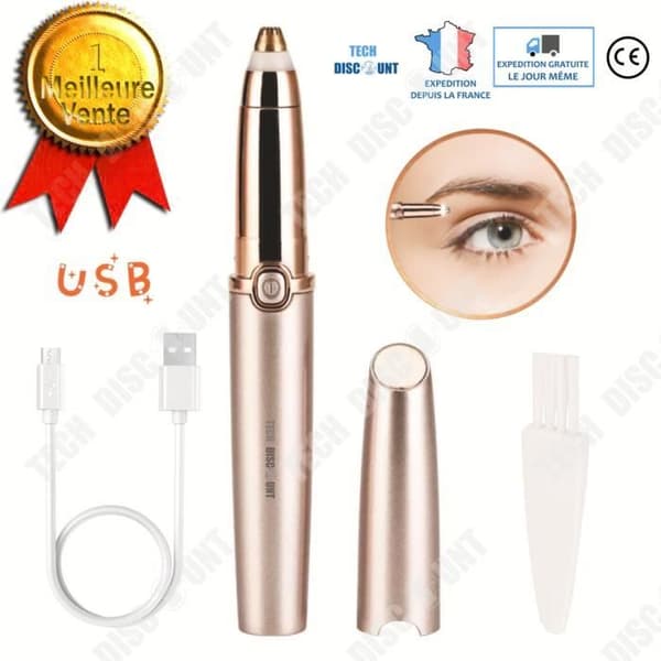 Elektrisk ögonbrynsrakapparat - TD® - USB - Roséguld - Multifunktionell