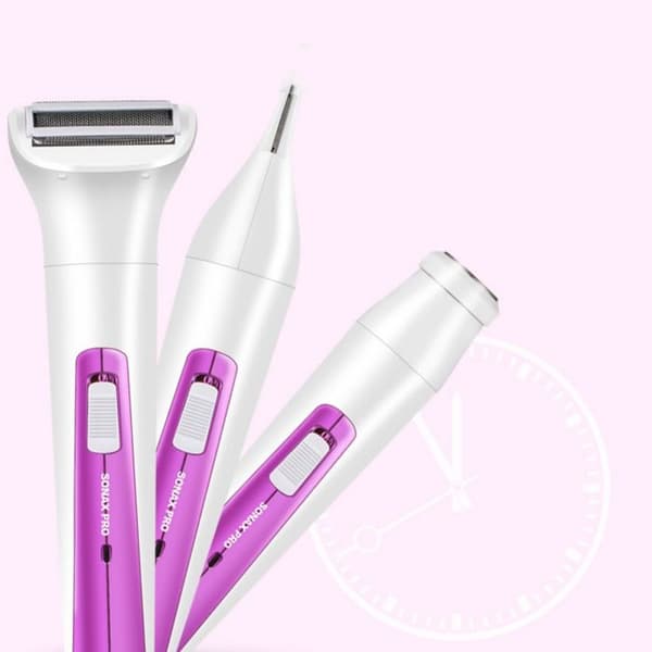 Elektrisk epilator - teknisk rabatt - 3 i 1 - autonomi 60 min - Använd under vatten - lila