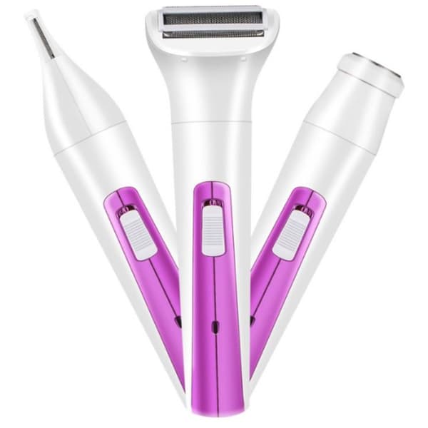 Elektrisk epilator - teknisk rabatt - 3 i 1 - autonomi 60 min - Använd under vatten - lila
