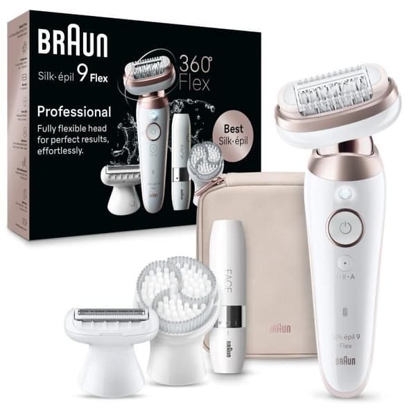 Eltråds epilator - BRAUN - SILK EPIL 9 Flex - 2 hastigheter - Trådlös - 50 min