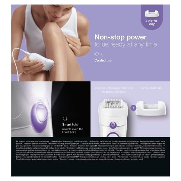 Elektrisk epilator - BRAUN - SE 5-505P - 2 hastigheter - Vit