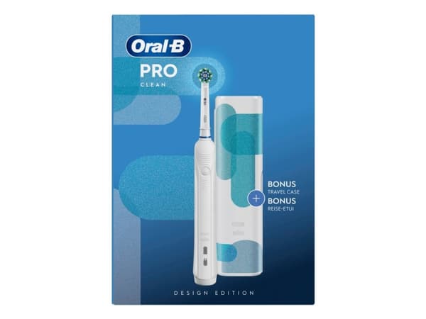 Oral-B Pro Clean, Voksen, Roterende tandbørste, Daglig pleje, Dyb rensning, Gum pleje, Pulse, Blå, Hvid, 2 min, Hvid