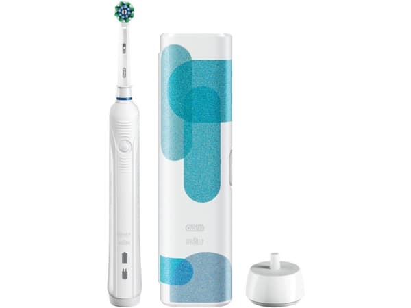 Oral-B Pro Clean, Voksen, Roterende tandbørste, Daglig pleje, Dyb rensning, Gum pleje, Pulse, Blå, Hvid, 2 min, Hvid