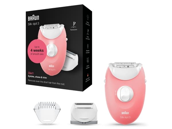 Braun Silk-épil 3 -277, Vit, Rosa, 20 pincetter, Rakning, Tyskland, 123 m, ???????? Av hygieniska skäl rekommenderar vi inte att du delar apparaten m