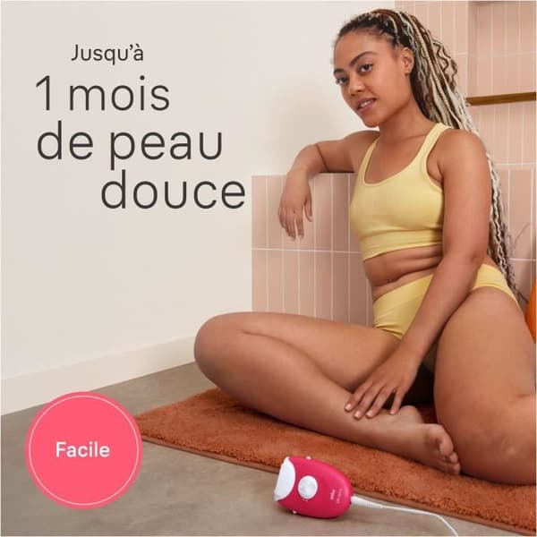 Sladdansluten elektrisk epilator - BRAUN - Silk-épil 3 - Slät hud i veckor - 3-202 - Hallon