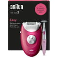 Miniatyrbild 2 av 6: Sladdansluten elektrisk epilator - BRAUN - Silk-épil 3 - Slät hud i veckor - 3-202 - Hallon