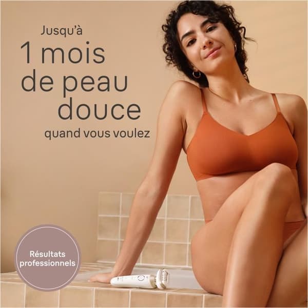 Elektrisk epilator - BRAUN - Silk-épil 9 Flex - Nem hårfjerning - 9-041 3D - Hvid / Guld