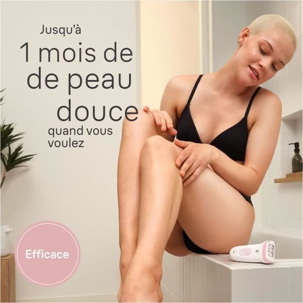 Elektrisk epilator - BRAUN - Silk-épil 7 - Nem hårfjerning - Langvarig glat hud - 7-030 - Hvid / Pink