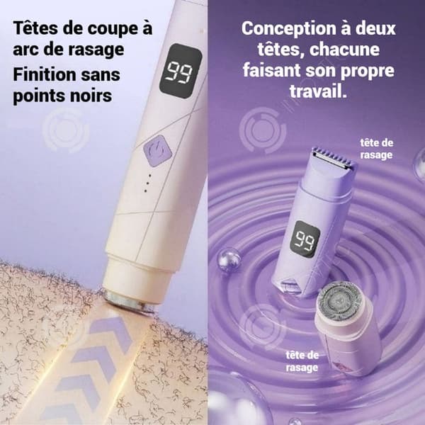 INN Epilator 300 mA Dubbeländad rund blad Anpassad för hela kroppen Skonsam mot huden Typ C laddning epilator
