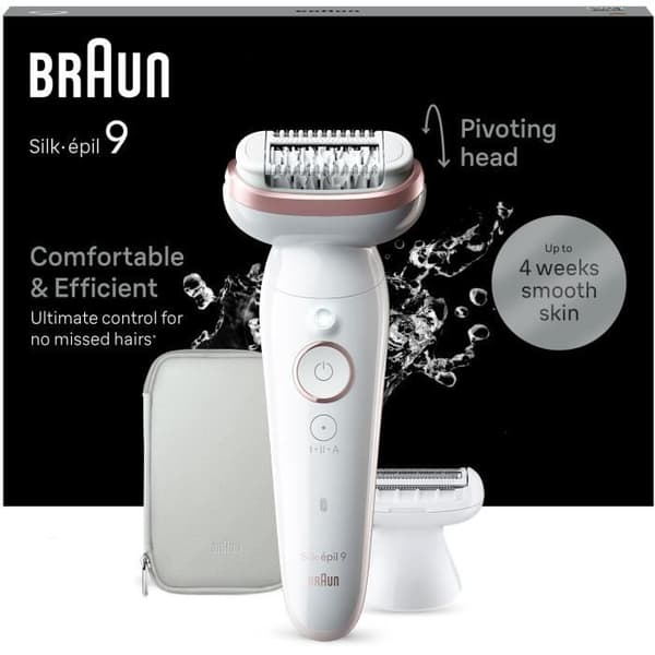 Sähköepilaattori - BRAUN - Silk-épil 9 - Helppo karvanpoisto - Pitkäkestoinen sileä iho - 9-030 - Valkoinen / Vaaleanpunainen