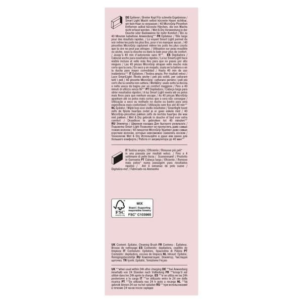 Elektrisk epilator - BRAUN - SILK EPIL 7 SE 7-000 - 2 hastigheter - Trådlös - 40 min - Vit / Rosa