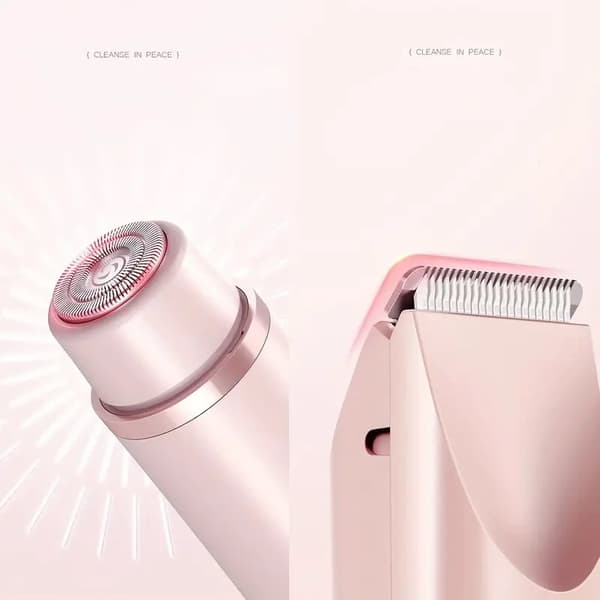 2-in-1-kaksoispääparranajokone naisille, IPX7-vedenpitävä, bikinitrimmeri, kaksipää, Type-C