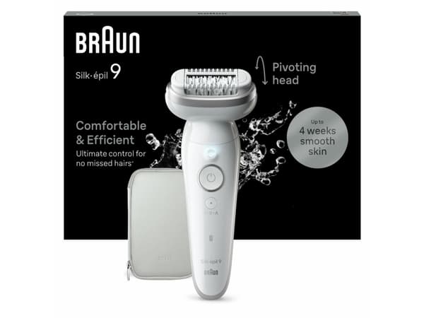 Braun 9-011 Silk-épil 9 epilator, hvit/sølv