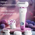 Miniatyrbild 4 av 4: INN Epilator 600mAh 5 massagetillbehör i rostfritt stål, användbar på alla kroppsdela, 60 minuters driftstid, IPX5