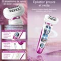 Miniatyrbild 2 av 4: INN Epilator 600mAh 5 massagetillbehör i rostfritt stål, användbar på alla kroppsdela, 60 minuters driftstid, IPX5