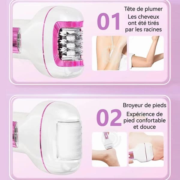 INN Elektrisk epilator 3 i 1 5W vattentät epilering rakning slipning fötter uppladdningsbar blad i rostfritt stål rakapparat för kvinnor