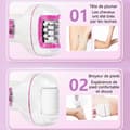Miniatyrbild 3 av 4: INN Elektrisk epilator 3 i 1 5W vattentät epilering rakning slipning fötter uppladdningsbar blad i rostfritt stål rakapparat för kvinnor