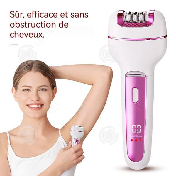 INN Elektrisk epilator 3 i 1 5W vattentät epilering rakning slipning fötter uppladdningsbar blad i rostfritt stål rakapparat för kvinnor