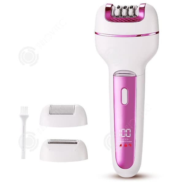 INN Elektrisk epilator 3 i 1 5W vattentät epilering rakning slipning fötter uppladdningsbar blad i rostfritt stål rakapparat för kvinnor