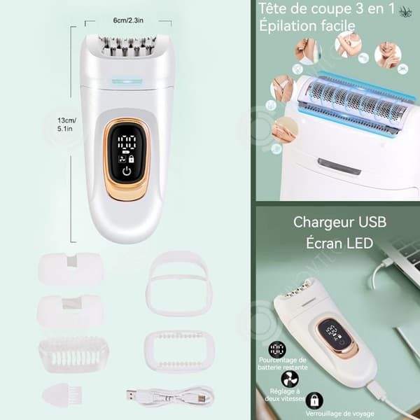 INN Elektrisk epilator 2 i 1 5w 800mah ipx7 vattentålig epilering och rakning 2 justerbara nivåer epilator för kvinnor rakapparat för kvinnor