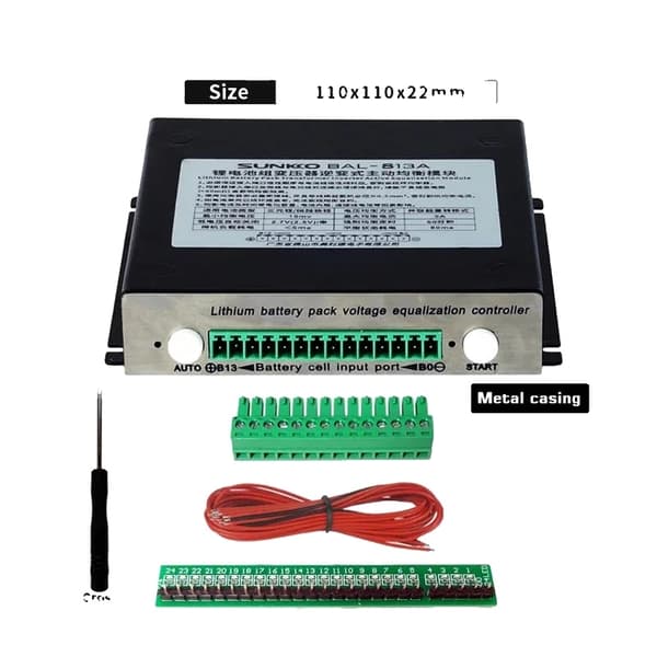 Lithiumbatteri Equalization Controller, 8A Strømbalancering, 4S-24S Kompatibilitet,4S-13S 8A Med etui