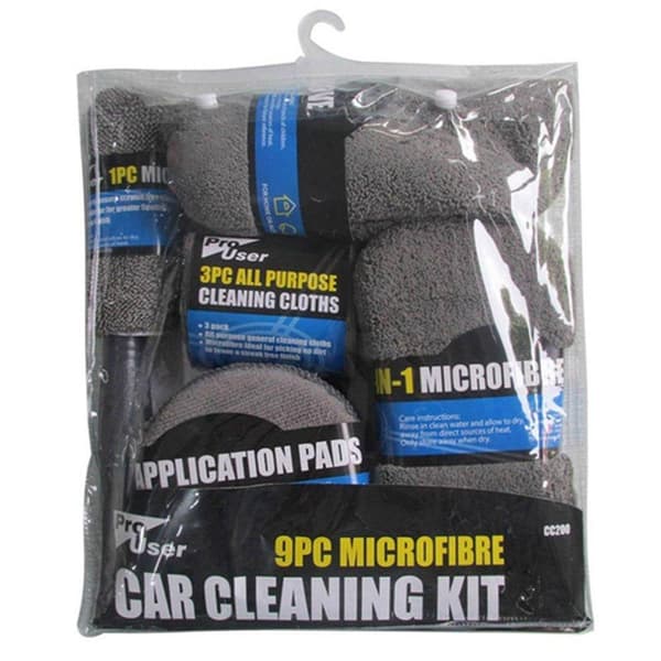 Effektfulla 9-Pack Microfibers Fordons Rengörings Set Svart