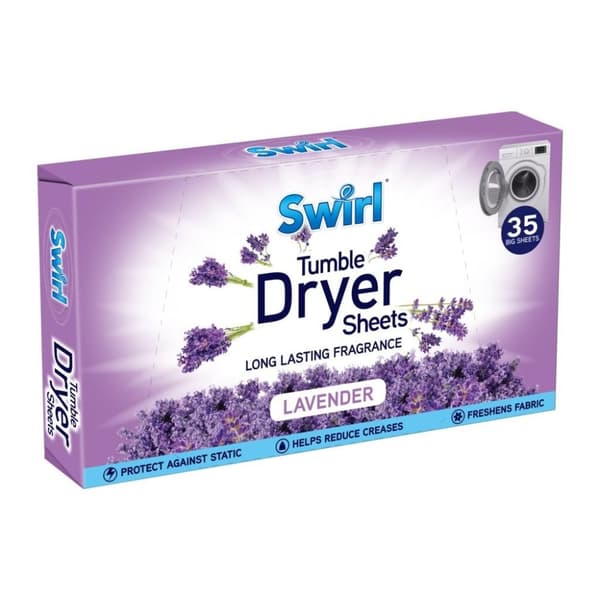 Swirl Lavender Dryer Sheets (Pack of 35) Purple One Size