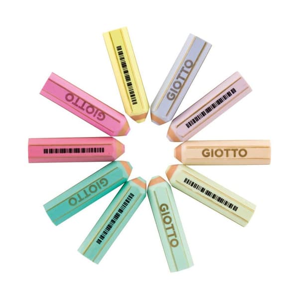 Viskelæder Giotto Happy Gomma Multifarvet Kage Gummi 40 Dele