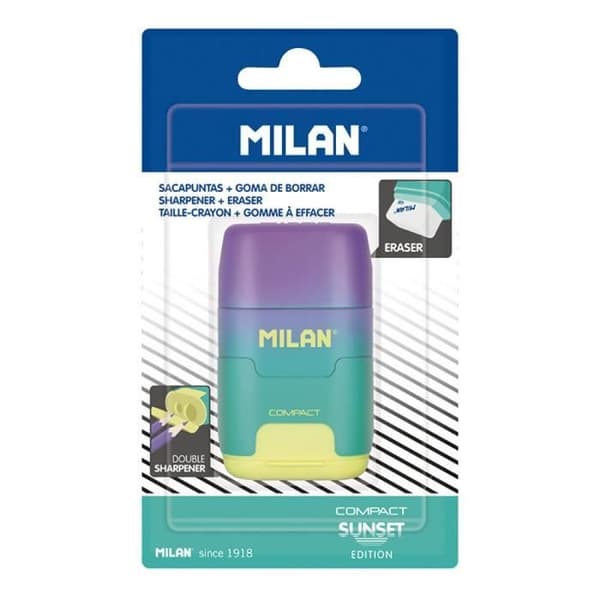 MILAN - Kompakt Sunset suddgummi pennvässare turkos - gul
