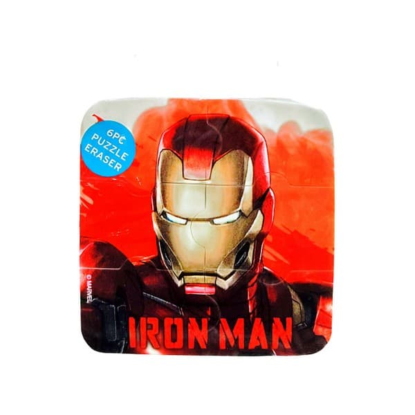Iron Man Puzzle Eraser (Pack of 6) Red/Gold One Size