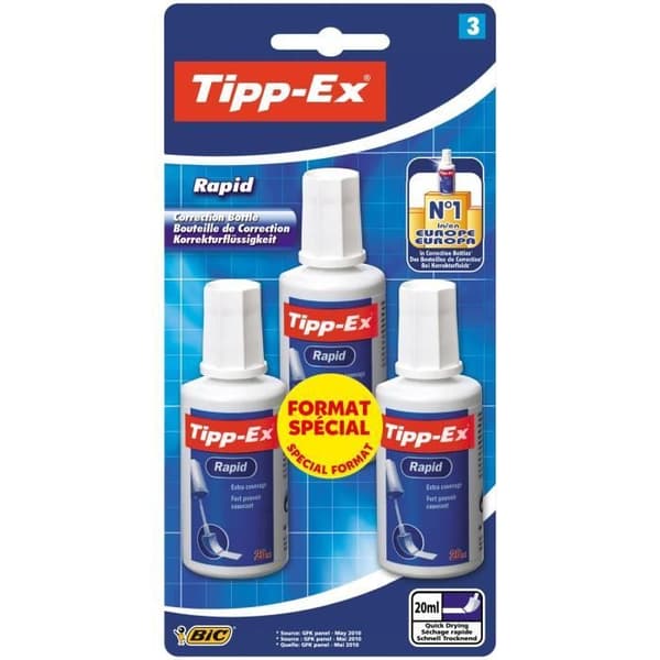 BIC Set med 3 Tipp-Ex Rapid korrigeringsflaskor