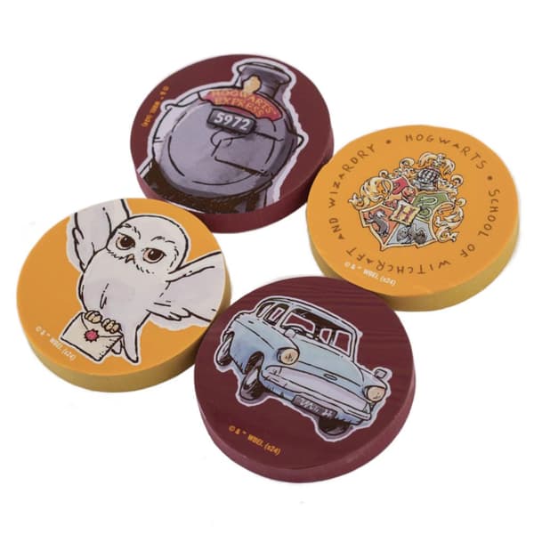 Harry Potter Viskelæder (pakke med 4 stk.) Yellow/Red One Size