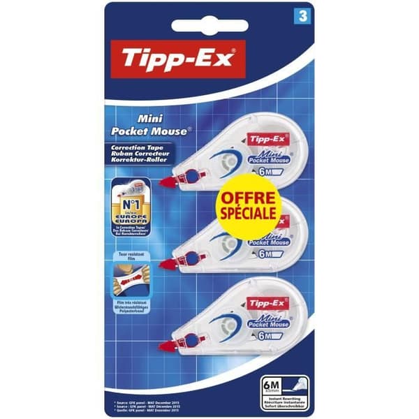 Tipp-Ex® - Tipp-Ex® Mini Pocket Mouse® korrigeringstejp - Specialformat 2 + 1 gratis