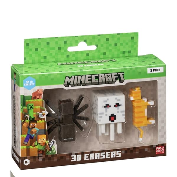 3D-pyyhekumisetti Minecraft MC4021A 3 Kappaletta