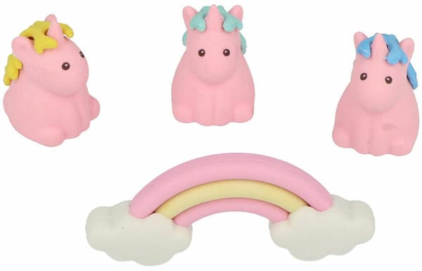 Eraser Set Inca   Unicorn Rainbow (4 Units)